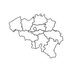 "Minimalist Outline Map of Belgium in Vector Format"