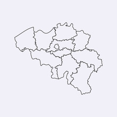"European Landmass Outline: Belgium Map Vector Illustration"
