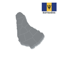 "Simplified Island Map of Barbados in Vector Format"

