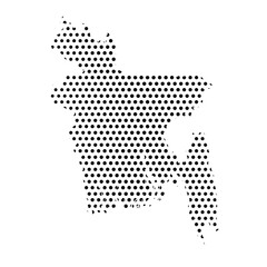 "Isolated Dot Pattern Map of Bangladesh in Vector Format"