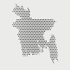"Dotted Vector Map of Bangladesh for Creative and Geographic Designs"
