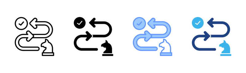 Roadmap icon set multiple style collection