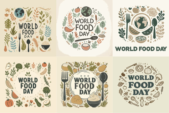 collection of world food day poster design