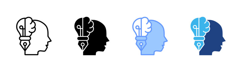 Design Thinking icon set multiple style collection