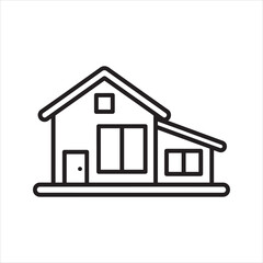 House line icon, simple home outline symbol. Modern residential building vector illustration for real estate, property, and web homepage.