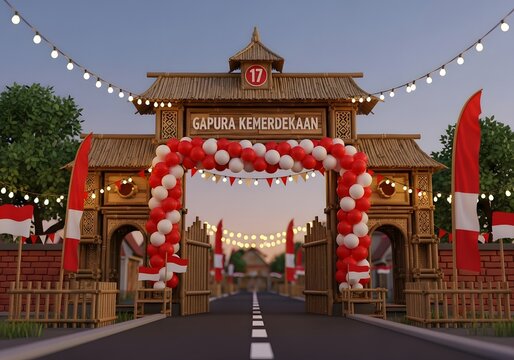 Indonesian Independence Day Festive Archway