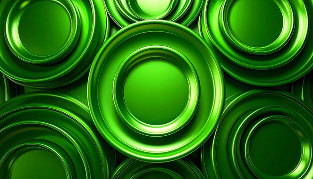 Abstract background of concentric green circles