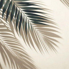 Fototapeta premium Palm Leaf Shadows on White Wall