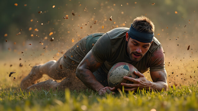 muddy rugby tackle techniques. ultra realistic rugby gameplay. capturing intensity in rugby matches. gritty rugby action shots.