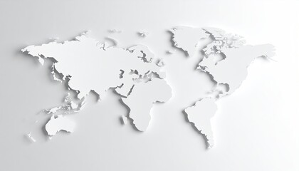 Fototapeta premium World map, 3D effect