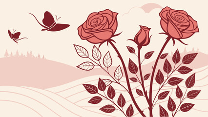 floral background with roses