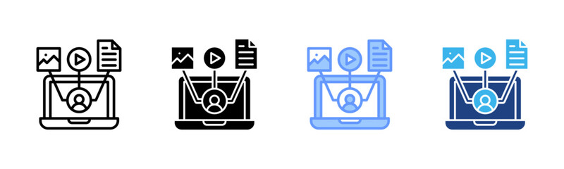 Resources icon set multiple style collection