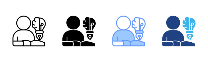 Creativity icon set multiple style collection