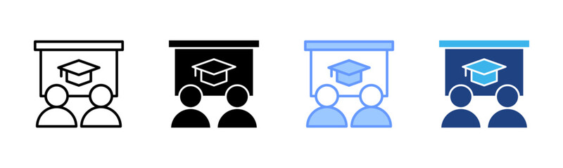 Learning icon set multiple style collection