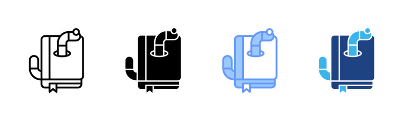 Bookworm icon set multiple style collection