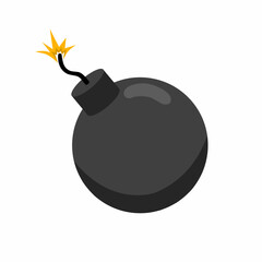 black bomb theme vector illustration with white background