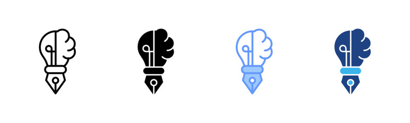 Design Thinking icon set multiple style collection