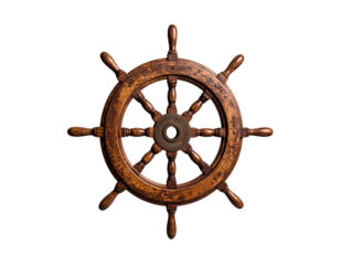 Rusty ship steering wheel