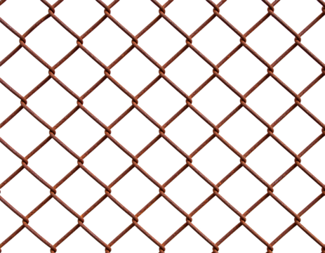Rusty steel grid on white background