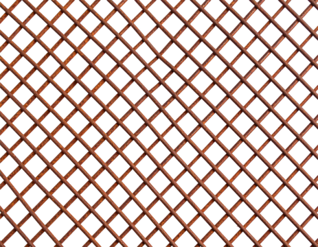 Old rusty steel grid isolated on white