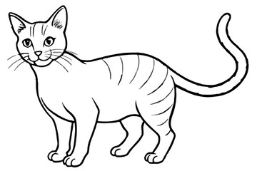 Detailed Striped Cat Coloring Page - Printable Pet Animal