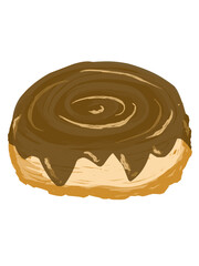chocolate cake on a white background