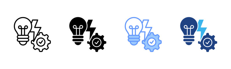 Innovation icon set multiple style collection