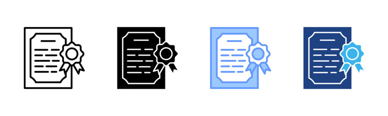 License Agreement icon set multiple style collection