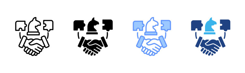 Strategic Alliance icon set multiple style collection
