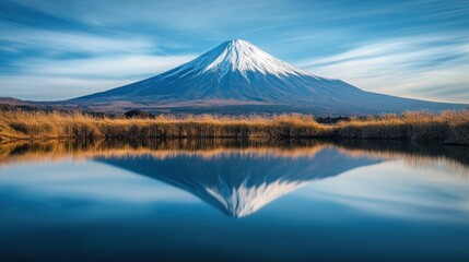 Fototapeta premium Majestic Mountain Reflected in Calm Water
