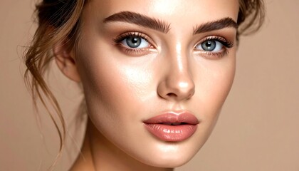 Fototapeta premium Close-up portrait of a woman with flawless skin (1)