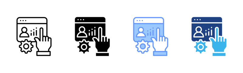 Analytics icon set multiple style collection
