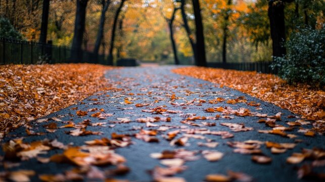 Autumn path in a park