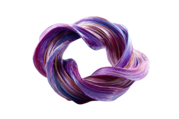 Colorful hair twists art studio photography creative close-up. Isolated on transparent background, png.