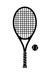 tennis racket and ball vector 