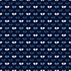 Modern masculine pattern abstract small heart shapes common geometric motif seamless background. Geometrical grunge texture fabric design textile swatch women's dress, men's shirt all over print block
