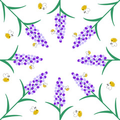 Lavender flowers pattern for spring or summer background.