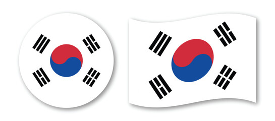 south korea flag vector illustration – national symbol design, patriotic country emblem art
