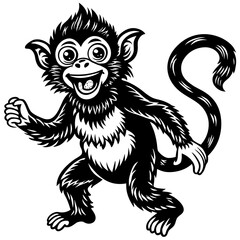 Obraz premium Happy monkey character illustration