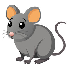 Fototapeta premium Adorable Small Gray Mouse Illustration Perfect for Children's Books and Cute Designs