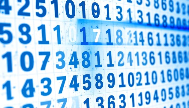 Abstract digital grid of numbers