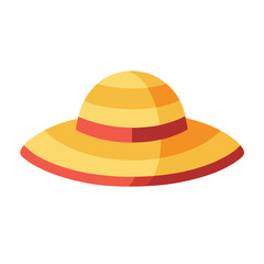 a wide-brimmed sun hat, no background vector file. 
