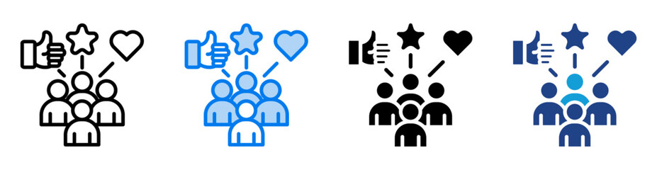 Appreciation icon set multiple style collection