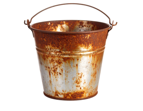 Corroded bucket isolated on white
