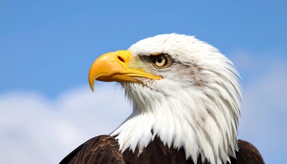 Obraz premium Majestic eagle profile against a clear sky