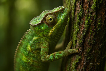 Obraz premium Master of Camouflage – Chameleon Blending with Nature