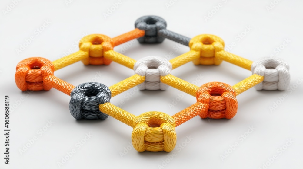 Poster intricate knotted rope symbolizing collaboration and the complexity of tracking key performance indi