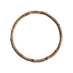 A simple wooden round frame isolated on transparent background