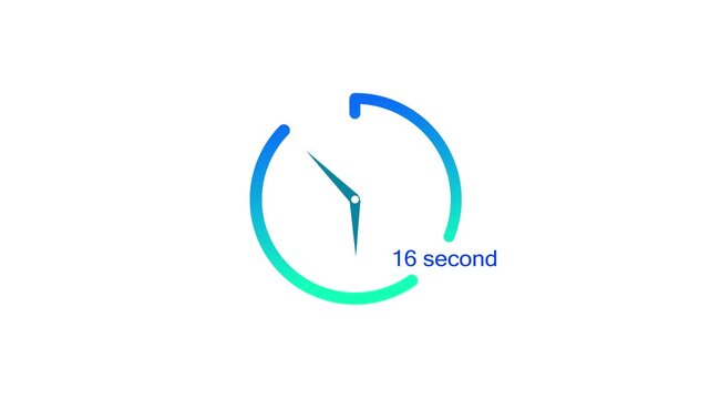 16 Second timer clock icon animation. modern design animation 4k video. and creating a stunning video.