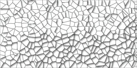Obraz premium Abstract cellular pattern in black and white with shadow effects represents a voronoi diagram for design and backgrounds